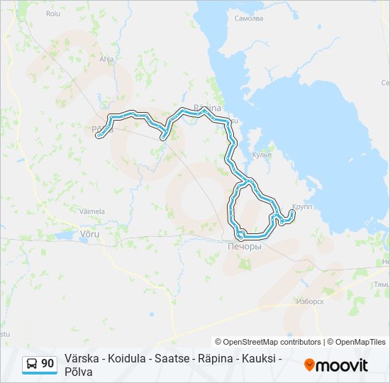 90 bus Line Map