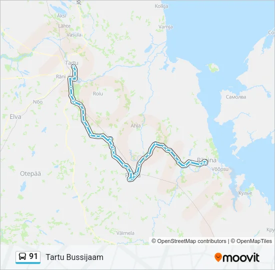 91 Bus Line Map