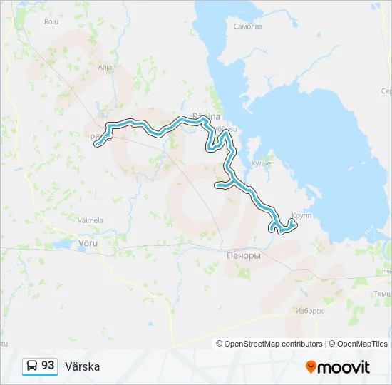 93 Bus Line Map