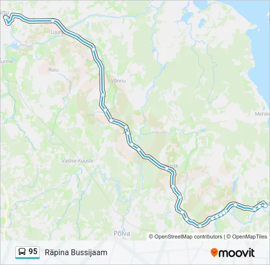 Автобус 95: карта маршрута