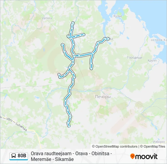 Автобус 80B: карта маршрута