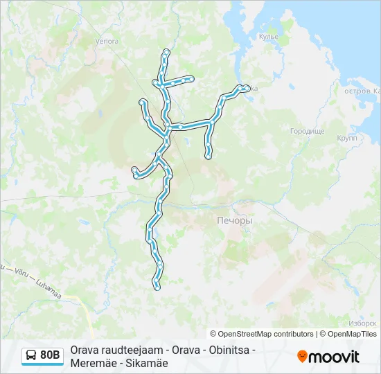 80B Bus Line Map