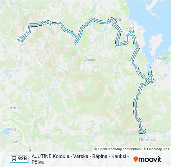 92B Bus Line Map