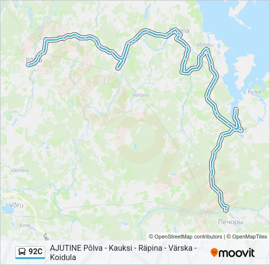 92C Bus Line Map