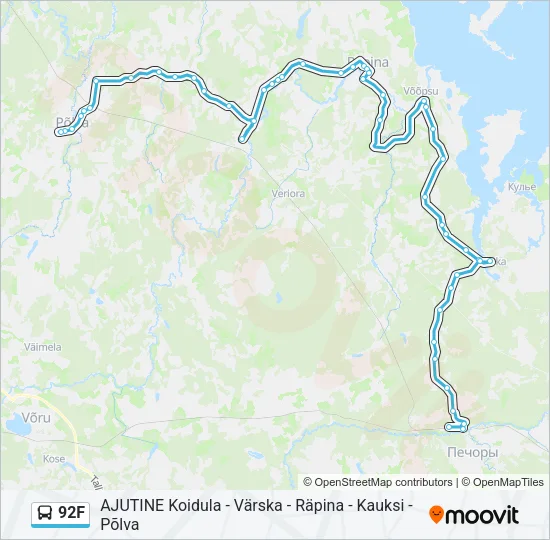 92F Bus Line Map
