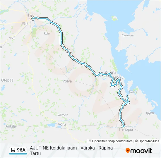 96A Bus Line Map