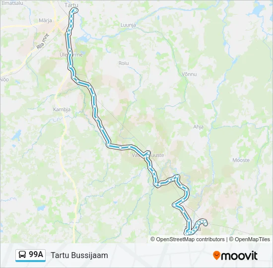 Автобус 99A: карта маршрута