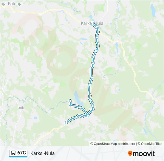 67C Bus Line Map