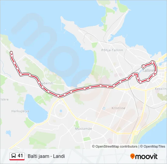 41 Bus Line Map