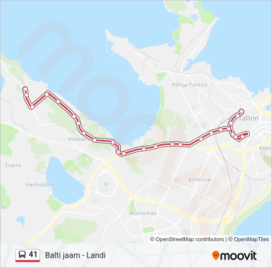 41 Bus Line Map
