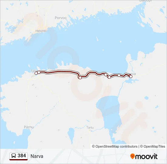 384 Bus Line Map