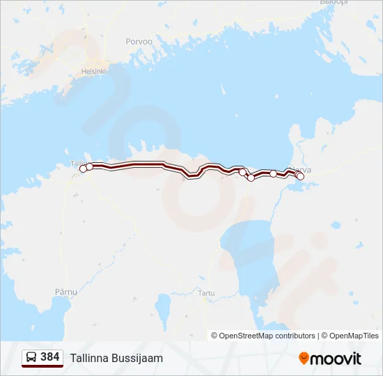 384 Bus Line Map
