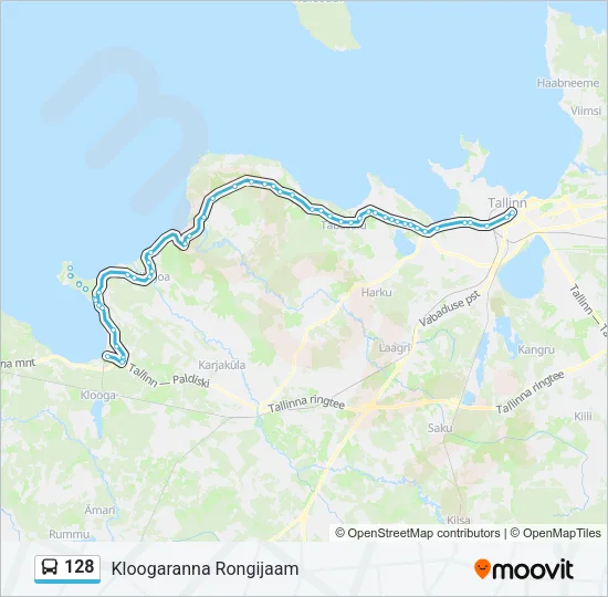 128 Bus Line Map