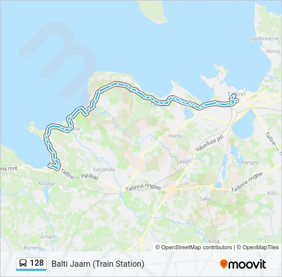 128 Bus Line Map