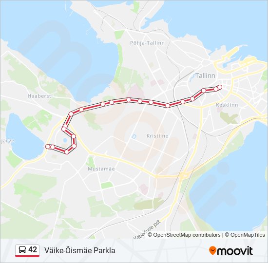 Маршрут 42: расписание, карты и остановки - Väike-Õismäe Parkla (Обновлено)