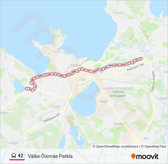 42 Bus Line Map