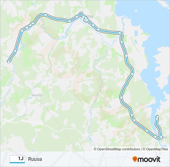 Автобус 1J: карта маршрута