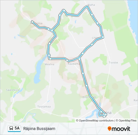 Автобус 5A: карта маршрута