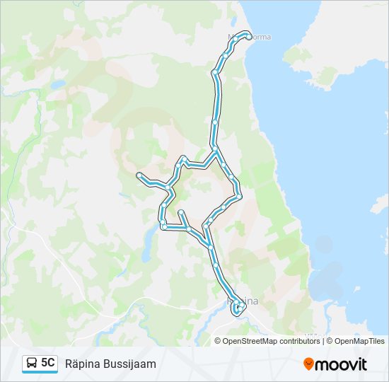 Автобус 5C: карта маршрута