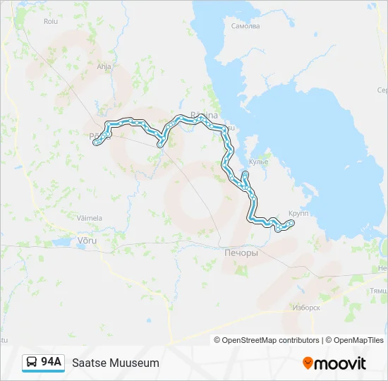 Автобус 94A: карта маршрута