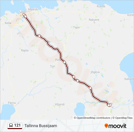 121 Bus Line Map