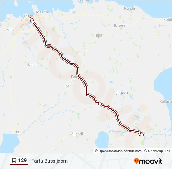 129 Bus Line Map