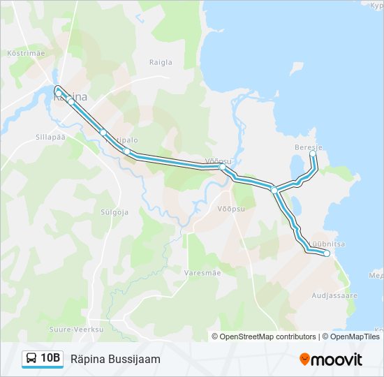 10B bus Line Map