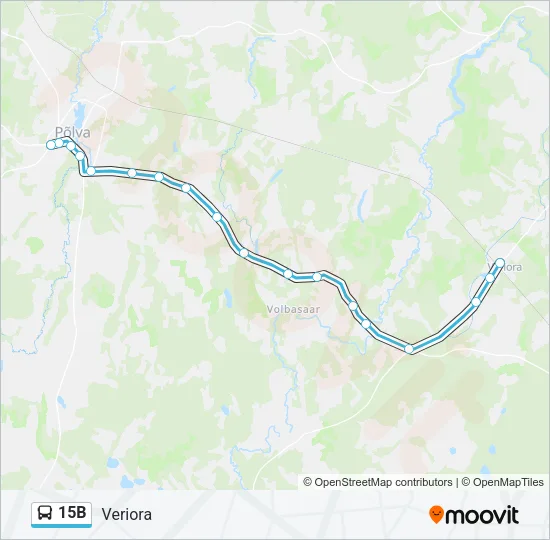 Автобус 15B: карта маршрута