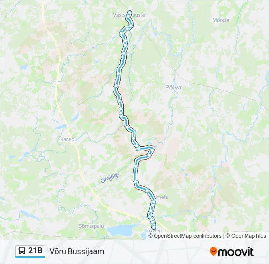 21B Bus Line Map