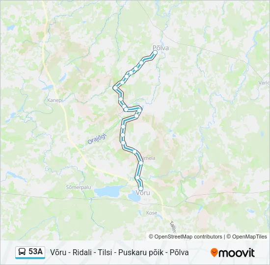 53A Bus Line Map