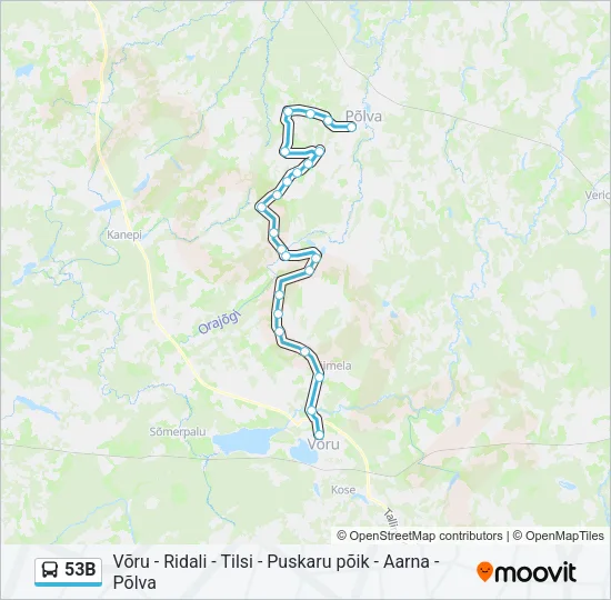 53B Bus Line Map