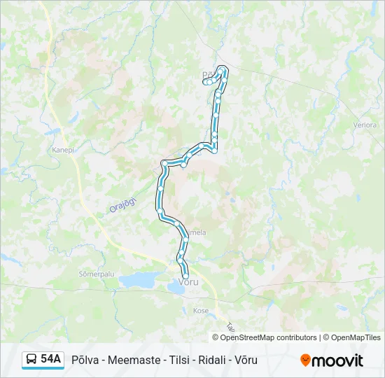 54A Bus Line Map