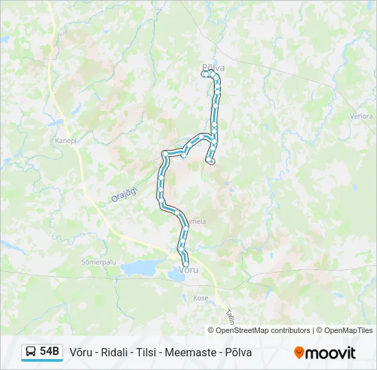 54B Bus Line Map