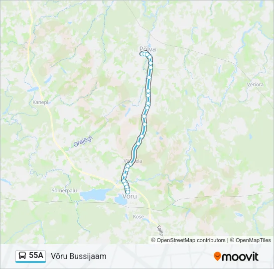 55A Bus Line Map