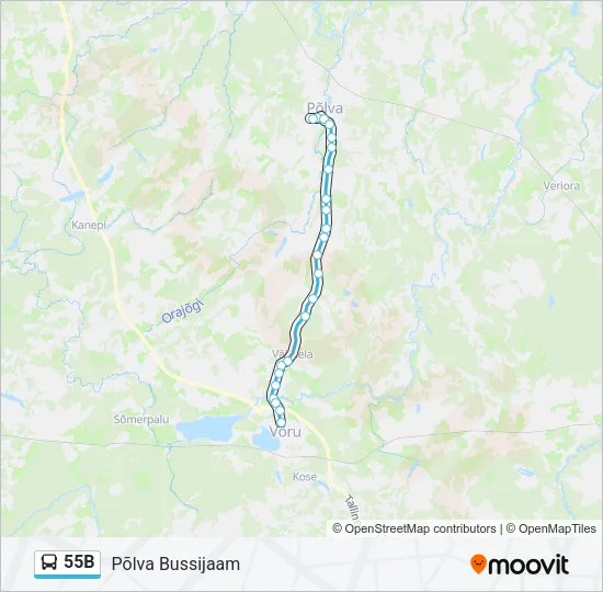55B Bus Line Map