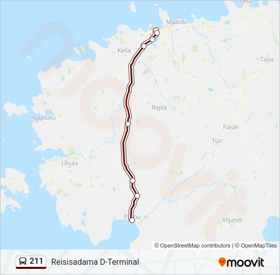 211 Bus Line Map