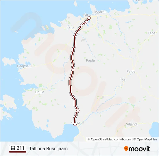 211 Bus Line Map