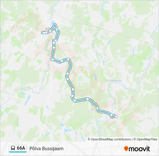 Автобус 66A: карта маршрута
