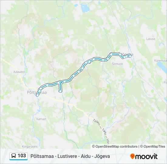 103 Bus Line Map