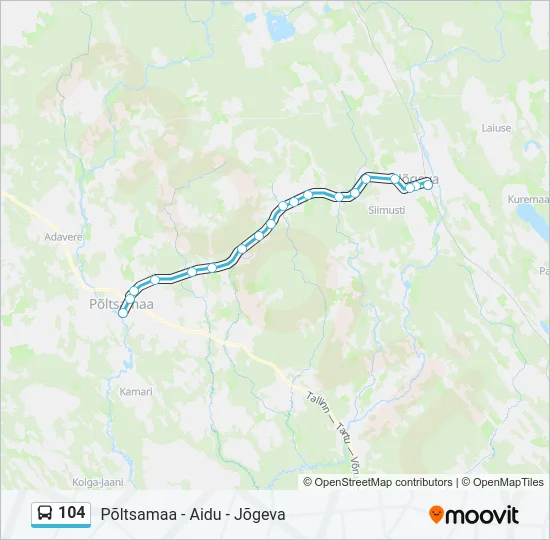 104 Bus Line Map