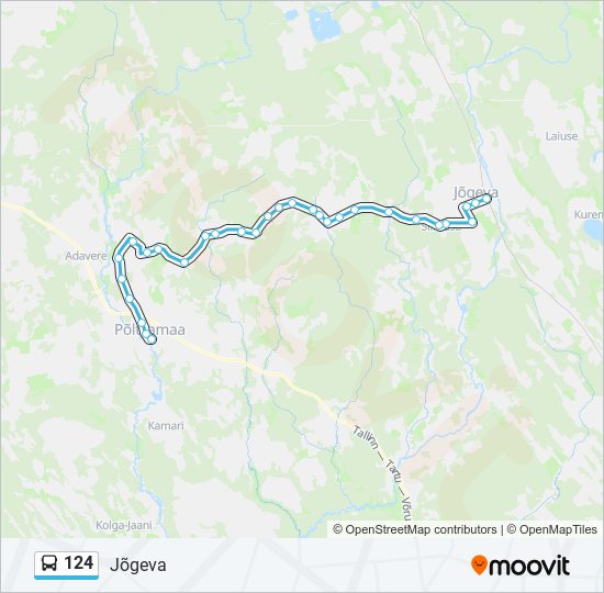 124 bus Line Map