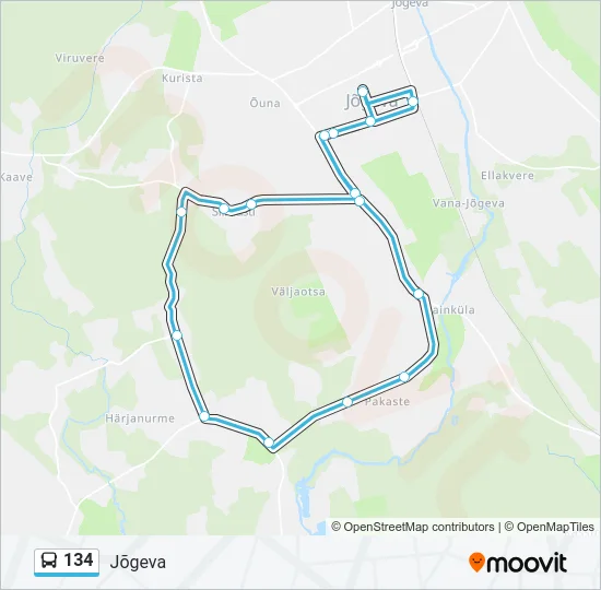 134 Bus Line Map