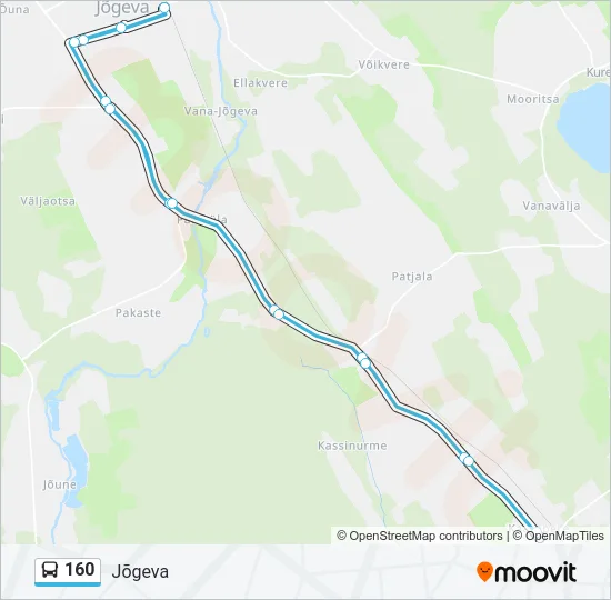 160 Bus Line Map