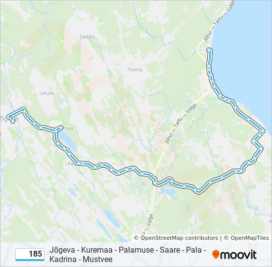 185 bus Line Map