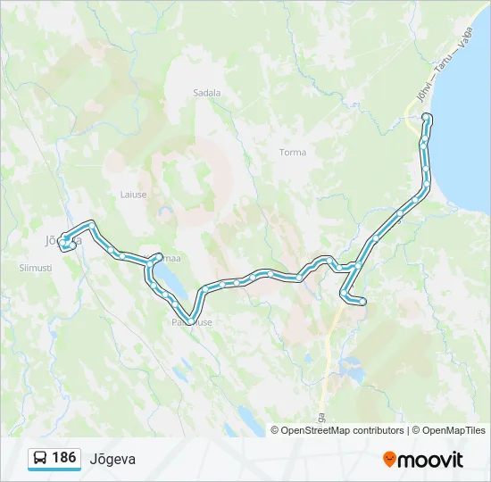 186 Bus Line Map
