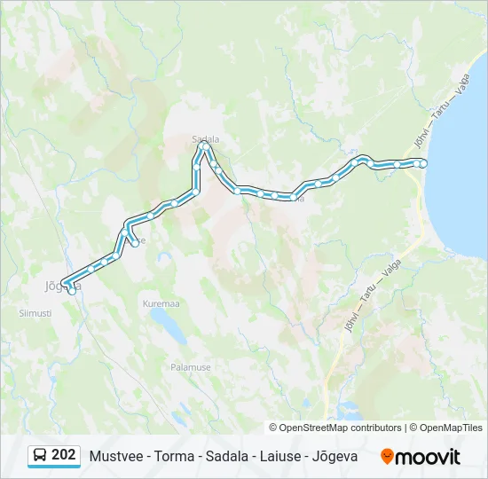 Автобус 202: карта маршрута