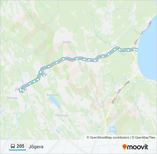 205 Bus Line Map