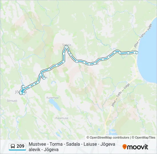 209 Bus Line Map