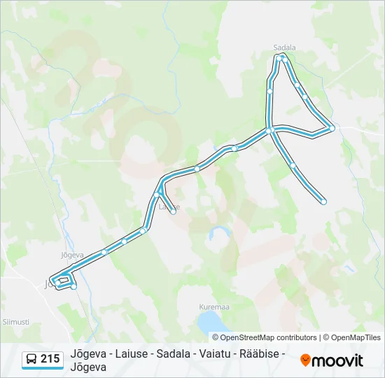 215 Bus Line Map