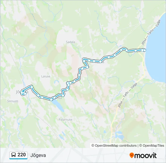 220 Bus Line Map